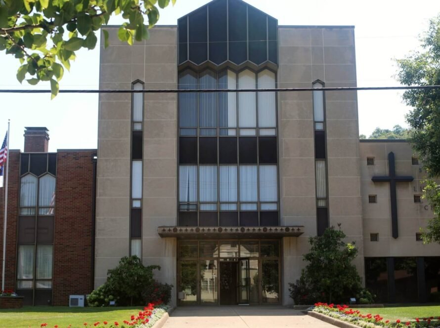 Exterior front of the church