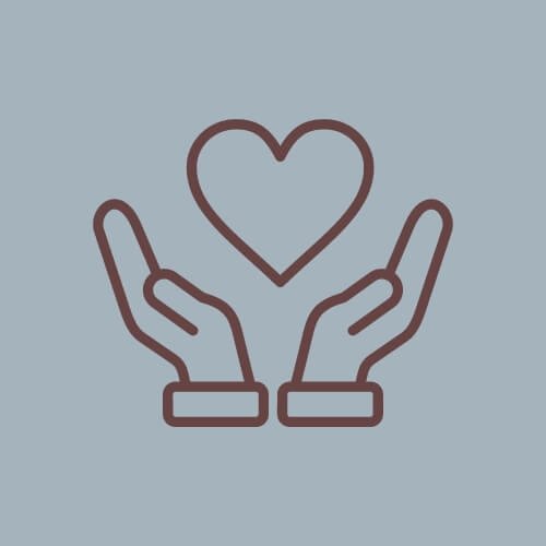 hands holding heart icon