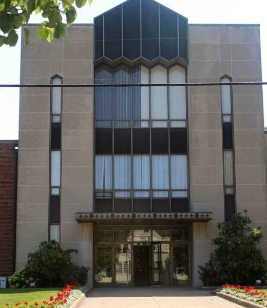 Exterior front of the church